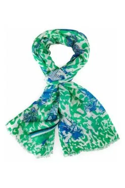 Marc Cain Schals Bedruckter Schal Mit Seide Und Leinen Green -Marc Cain Geschäft 00f0255280e9015fa1da2832dc916e2f