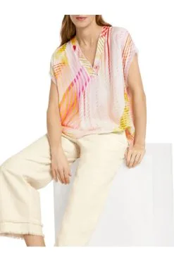 Marc Cain Blusen Streifenbluse Mit V-Ausschnitt Pink -Marc Cain Geschäft 0165201128e1ddcb6d0f42aee649dc4f