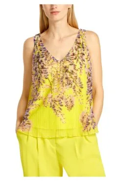 Marc Cain Blusen Plissetop In A-Linie Yellow -Marc Cain Geschäft 061357aa19742994f1ea3dd8f76af839
