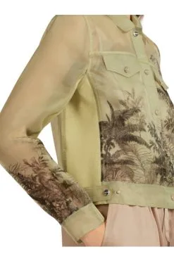 Marc Cain Übergangsjacken Transparente Jacke Mit Floralem Print Green -Marc Cain Geschäft 09e26173179ef049a355f7250cbf0741