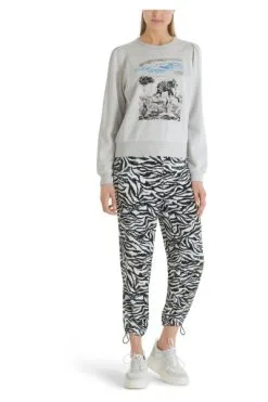 Marc Cain Sweatshirts Reich Verziertes Sweatshirt Gray