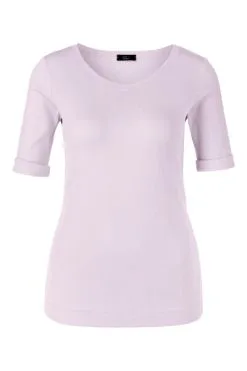 Marc Cain T-Shirts T-Shirt Mit Femininem Dekolleté Purple -Marc Cain Geschäft 1089502e3d8e360d3840eff445c1bea0