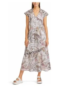 Marc Cain Maxi-Kleider Kleid Mit Asymmetrischen Stufen Beige -Marc Cain Geschäft 11df6715e78d0624ca327e6fe496e129