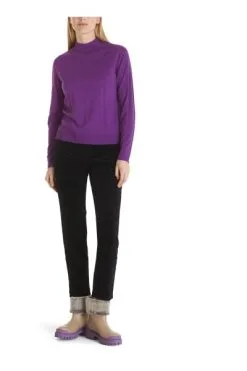 Marc Cain Strickpullover Rundhals-Strickwege Purple -Marc Cain Geschäft 1475f4c99b891e198975305ee7e7d7ff