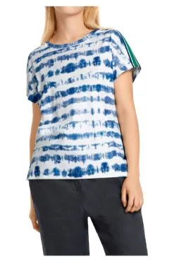 Marc Cain T-Shirts Ärmelloses T-Shirt Mit Batik-Streifen Blue -Marc Cain Geschäft 1b82871e8b9b0b7dbdbd658d420becd6