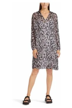 Marc Cain Freizeitkleider Oversized Kleid Aus Viskose-Crêpe Multicolor