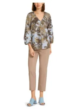 Marc Cain Feminines Blusenshirt Mit Palmenmotiv Blue -Marc Cain Geschäft 26f040c4b5222f4cf1cc745df291ff08