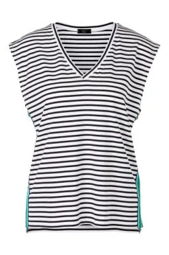 Marc Cain T-Shirts Lässiges Streifen-Shirt White -Marc Cain Geschäft 27d9d083b8095ee9080870265104e972
