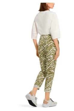 Marc Cain Hosen Bundfaltenhose Mit Leo-Print Green