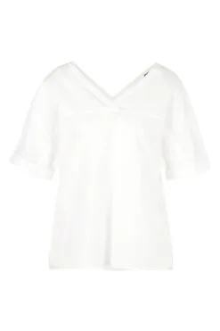 Marc Cain Blusen V-Neck-Bluse White -Marc Cain Geschäft 398ec6750ca6c41b9979d295f052be2f