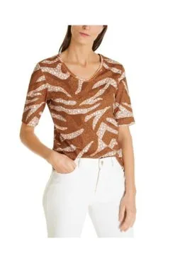 Marc Cain Blusen Rippen -Hemd Brown -Marc Cain Geschäft 3a40baa0445bfe8ccf48404fc41e6c9e