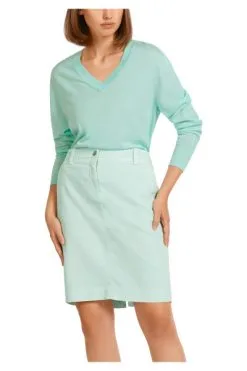 Marc Cain Strickpullover Edler V-Pullover Aus Feinstrick Blue -Marc Cain Geschäft 4347d852eecbae8b79793b66aac666f5