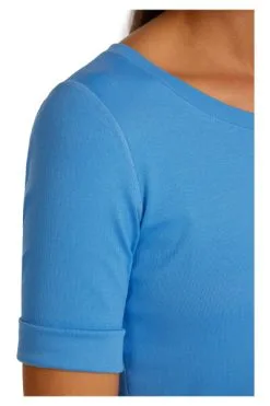 Marc Cain T-Shirts Rippstrickshirt Mit Dreiviertelärmeln Blue -Marc Cain Geschäft 5d0474f634d177933892b0192e3ebb8b