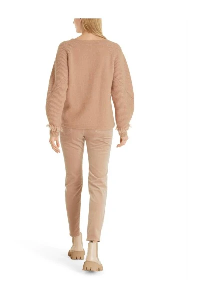 Marc Cain Strickpullover Rundhals-Strickwege Beige 5 Marc Cain Strickpullover Rundhals-Strickwege Beige – Bild 3