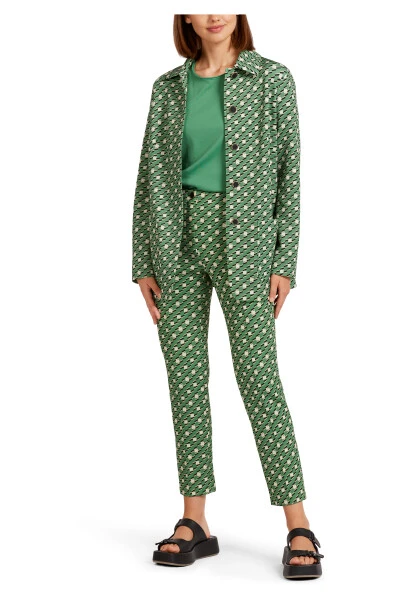 Marc Cain Blazer Hemdjacke Mit Metallknöpfen Green 3 Marc Cain Blazer Hemdjacke Mit Metallknöpfen Green