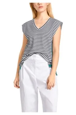 Marc Cain T-Shirts Lässiges Streifen-Shirt White -Marc Cain Geschäft 7702dbbacd76c8e7c9eb87576246c0ee