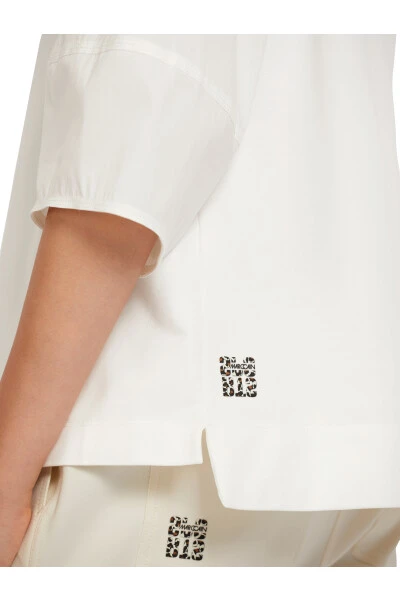 Marc Cain Blusen Elegantes Weißes Shirt Mit Materialmix White 6 Marc Cain Blusen Elegantes Weißes Shirt Mit Materialmix White – Bild 4