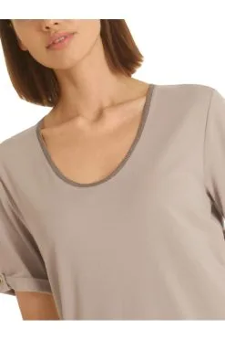 Marc Cain T-Shirts Baumwollshirt Mit Lurexglanz Beige -Marc Cain Geschäft 8e83a0c3a994a621b49cab7122d530a4