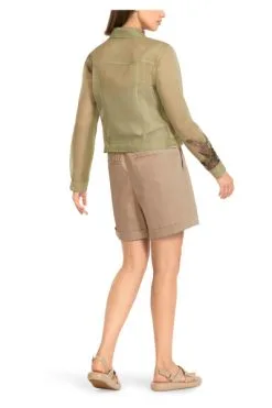 Marc Cain Übergangsjacken Transparente Jacke Mit Floralem Print Green -Marc Cain Geschäft 90900ab4d08e5962ee695b5e97742854