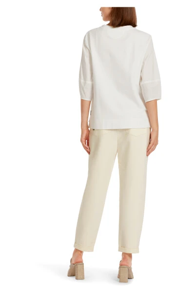 Marc Cain Blusen Elegantes Weißes Shirt Mit Materialmix White 5 Marc Cain Blusen Elegantes Weißes Shirt Mit Materialmix White – Bild 3