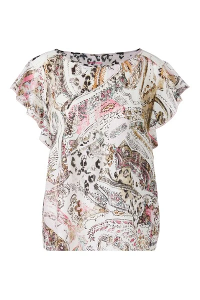 Marc Cain T-Shirts Blusenshirt Mit Mustermix Beige 5 Marc Cain T-Shirts Blusenshirt Mit Mustermix Beige – Bild 3