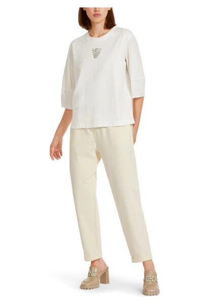 Marc Cain Blusen Elegantes Weißes Shirt Mit Materialmix White 4 Marc Cain Blusen Elegantes Weißes Shirt Mit Materialmix White – Bild 2