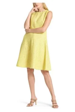 Marc Cain Freizeitkleider Ärmelloses Kleid Mit Bahnenrock Yellow