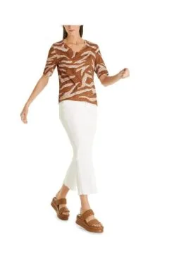 Marc Cain Blusen Rippen -Hemd Brown