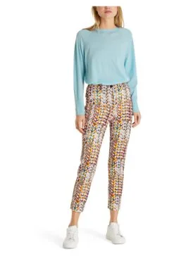 Marc Cain Hosen Hose Mit Retro-Print Beige