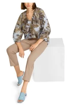 Marc Cain Feminines Blusenshirt Mit Palmenmotiv Blue -Marc Cain Geschäft b4214340887862be9f8c3cdb3b618eab