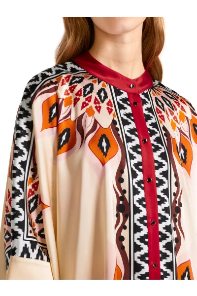 Marc Cain Blusen Bluse Im Poncho-Style Red 5 Marc Cain Blusen Bluse Im Poncho-Style Red – Bild 3