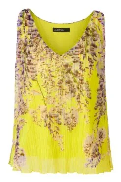 Marc Cain Blusen Plissetop In A-Linie Yellow -Marc Cain Geschäft bfb750316fc7136566bde597726ef90f