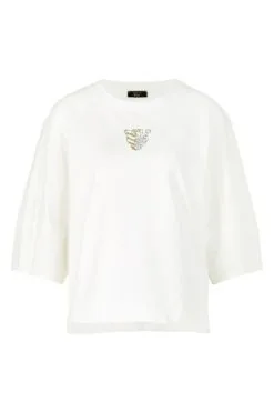 Marc Cain Blusen Elegantes Weißes Shirt Mit Materialmix White