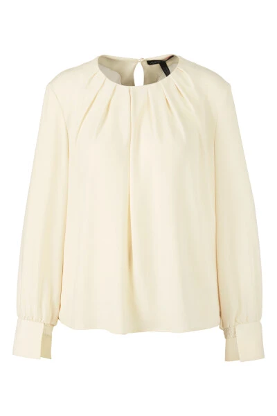 Marc Cain Blusenshirt Mit Falten Orange 7 Marc Cain Blusenshirt Mit Falten Orange – Bild 5