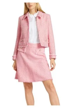Marc Cain Blazer Kurze Jacke Aus Bouclé Pink -Marc Cain Geschäft d1575d022c111f81e0f4623d9af2e9d7