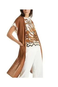 Marc Cain Westen Knitted Vest Brown -Marc Cain Geschäft d16eef5f0bb2be05d987cd77ac426392