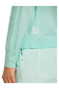 Marc Cain Strickpullover Edler V-Pullover Aus Feinstrick Blue