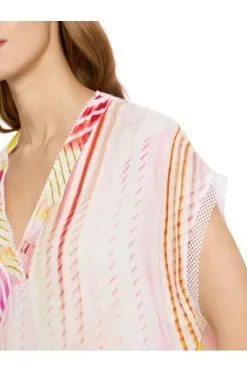 Marc Cain Blusen Streifenbluse Mit V-Ausschnitt Pink -Marc Cain Geschäft dbc726899a57290eb86b82e9f8baae05