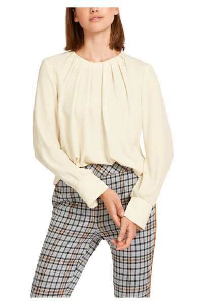 Marc Cain Blusenshirt Mit Falten Orange 6 Marc Cain Blusenshirt Mit Falten Orange – Bild 4