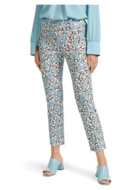 Marc Cain Hosen Stretchige Hose Im Fantasie-Dessin Blue