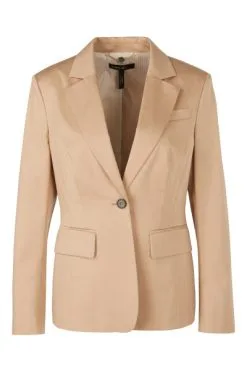 Marc Cain Gefütterter Blazer Aus Baumwolle Beige
