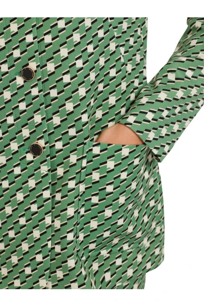 Marc Cain Blazer Hemdjacke Mit Metallknöpfen Green 6 Marc Cain Blazer Hemdjacke Mit Metallknöpfen Green – Bild 4