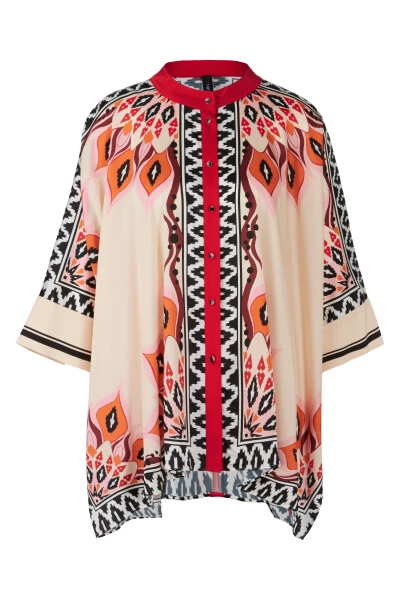 Marc Cain Blusen Bluse Im Poncho-Style Red 6 Marc Cain Blusen Bluse Im Poncho-Style Red – Bild 4